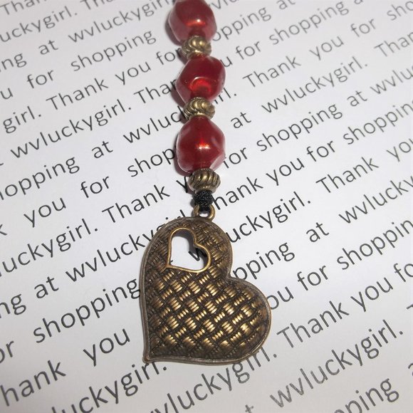 New! Bookmark Bookmarker Book Thong Marker Heart Reading Gift Idea Boho NWT 8177 - Picture 4 of 11